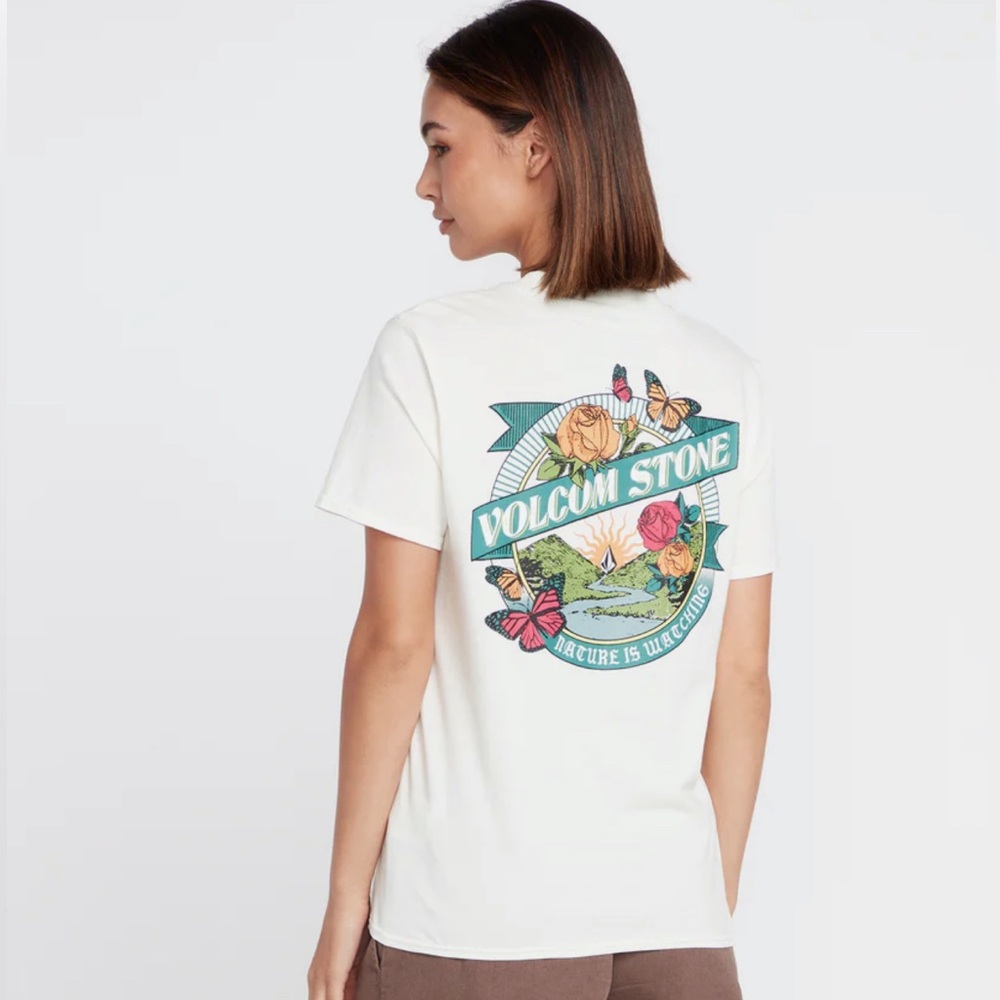 Volcom LOCK IT UP SHORT SLEEVE TEE - STAR WHITE T-shirt